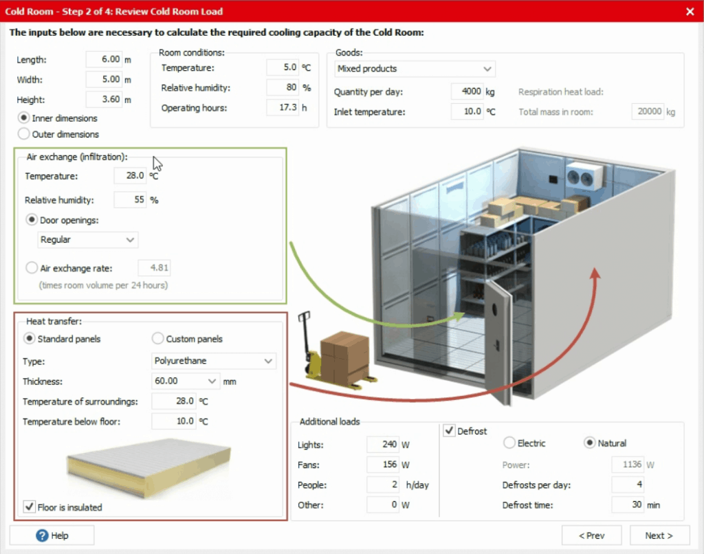 جزئیات سردخانه با استفاده از نرم افزار کول سلکتور دانفوس Danfoss coolselector 