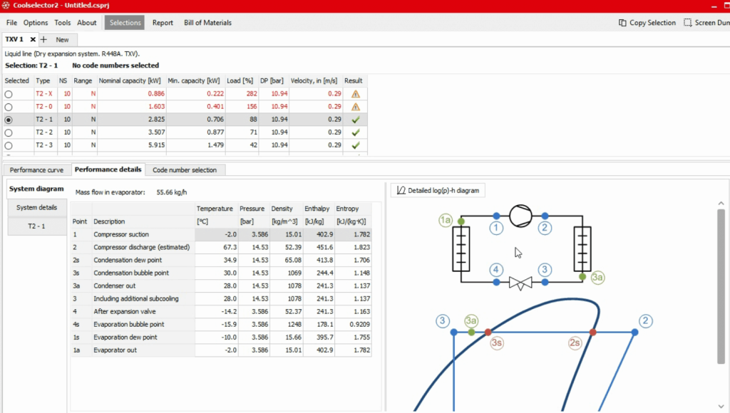 انتخاب شیر انبساط با استفاده از نرم افزار کول سلکتور دانفوس Danfoss coolselector 